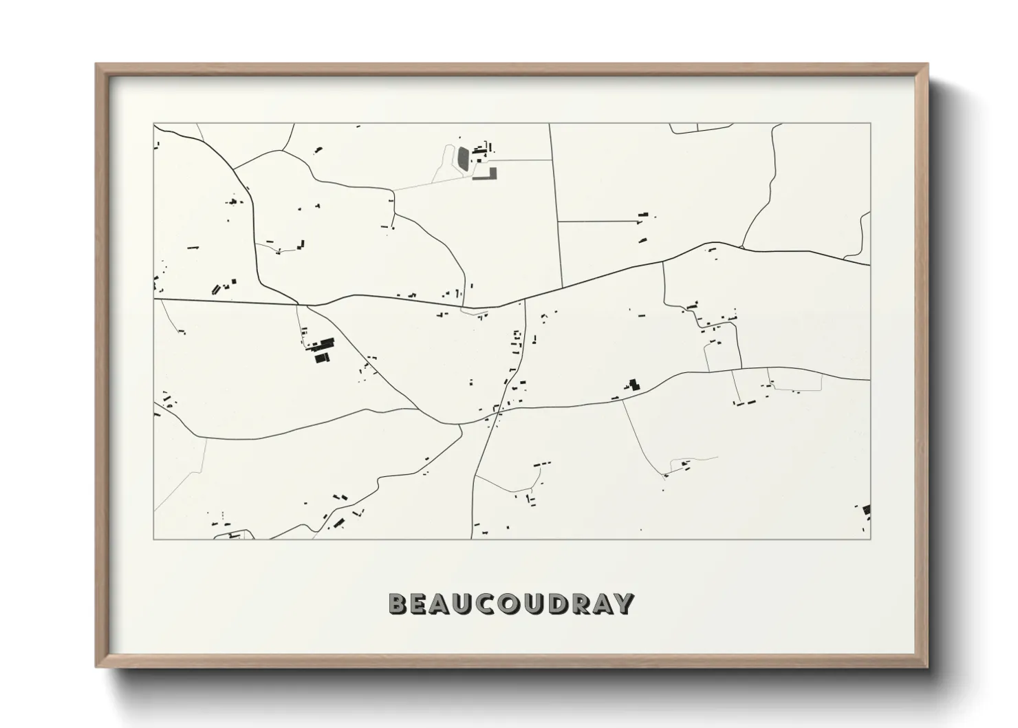 Une affiche de carte sur Beaucoudray