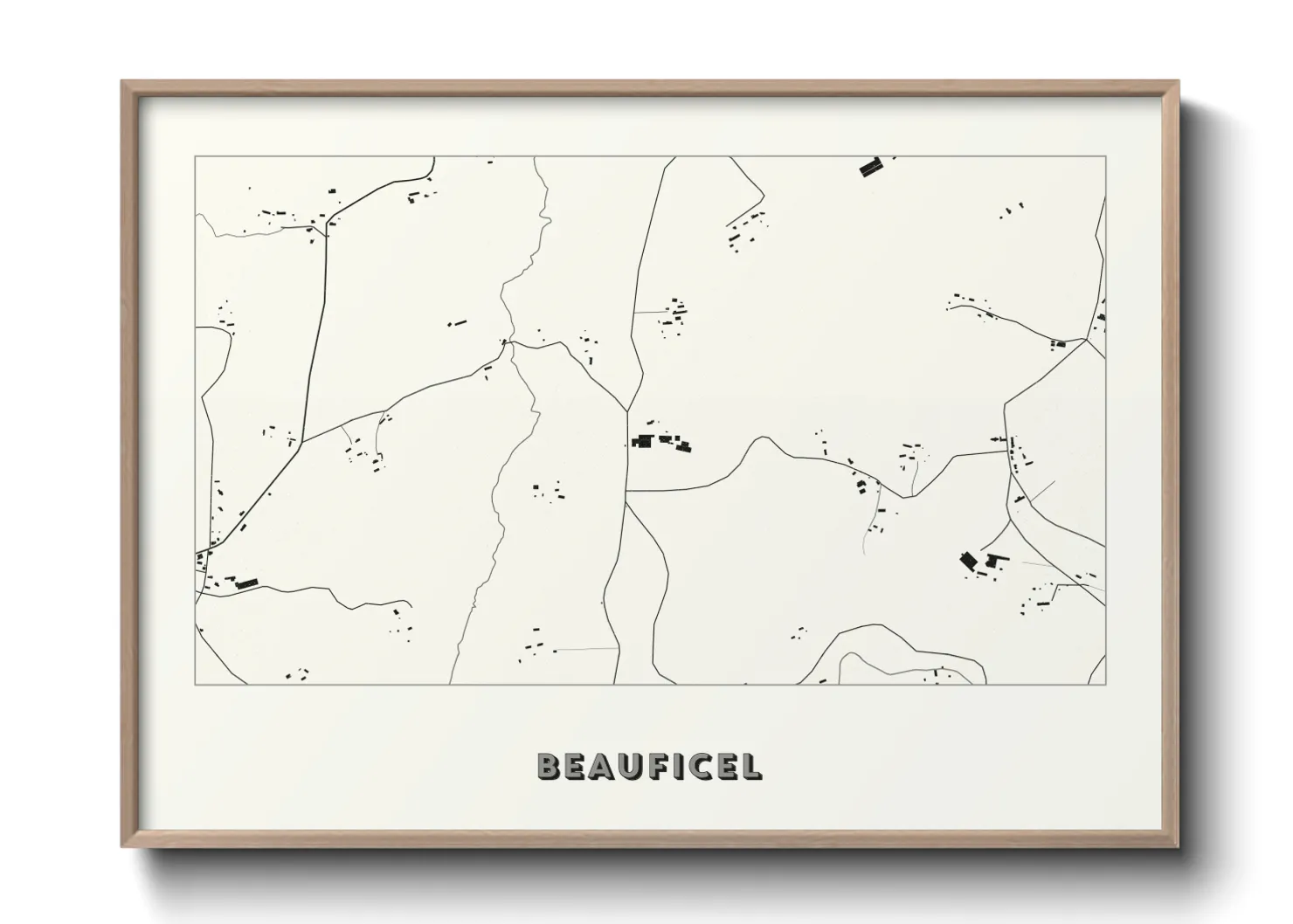 Une affiche de carte sur Beauficel