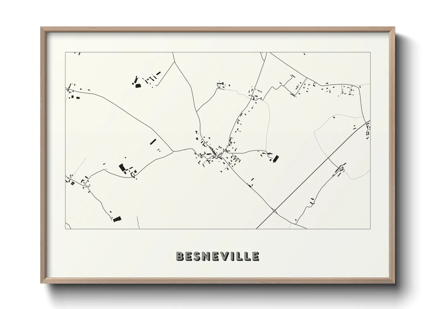 Une affiche de carte sur Besneville