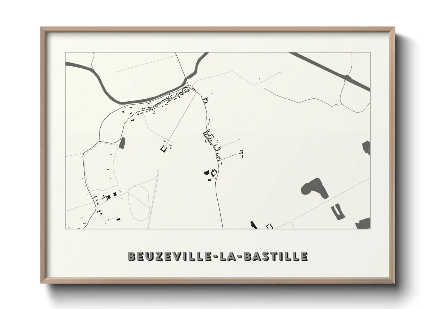 Une affiche de carte sur Beuzeville-la-Bastille