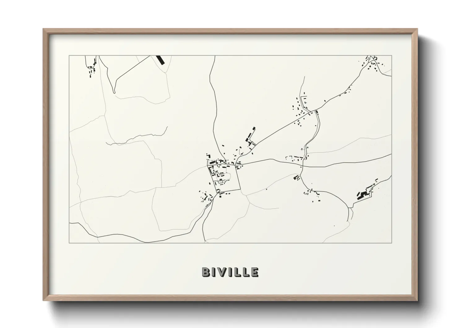 Une affiche de carte sur Biville