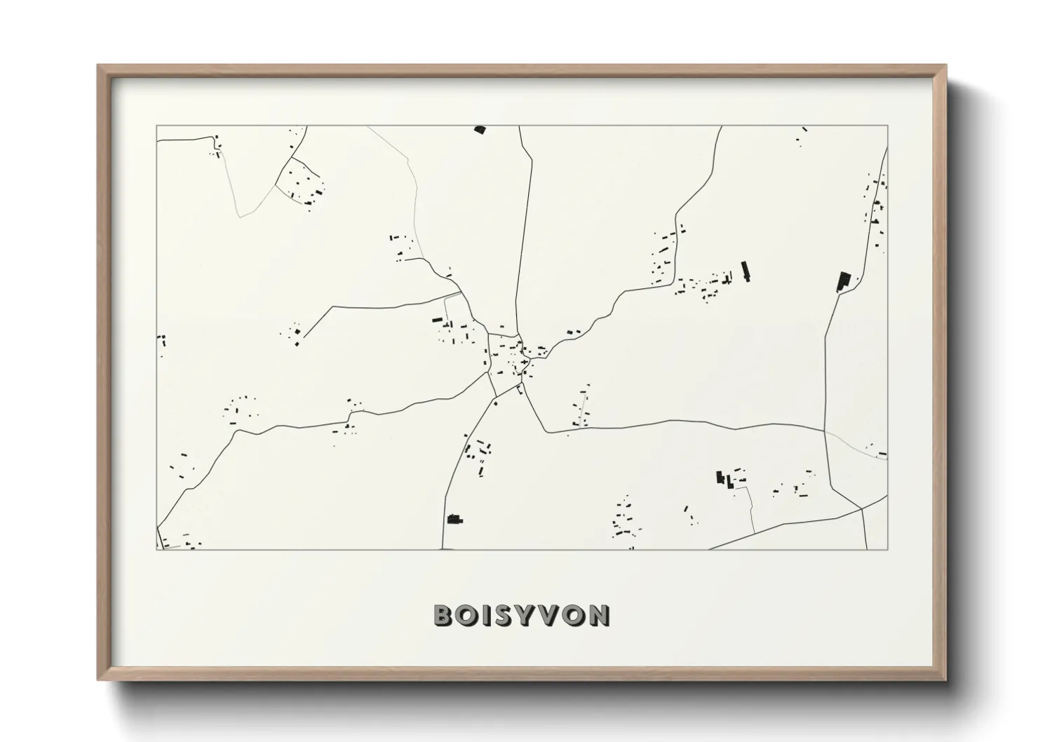 Une affiche de carte sur Boisyvon