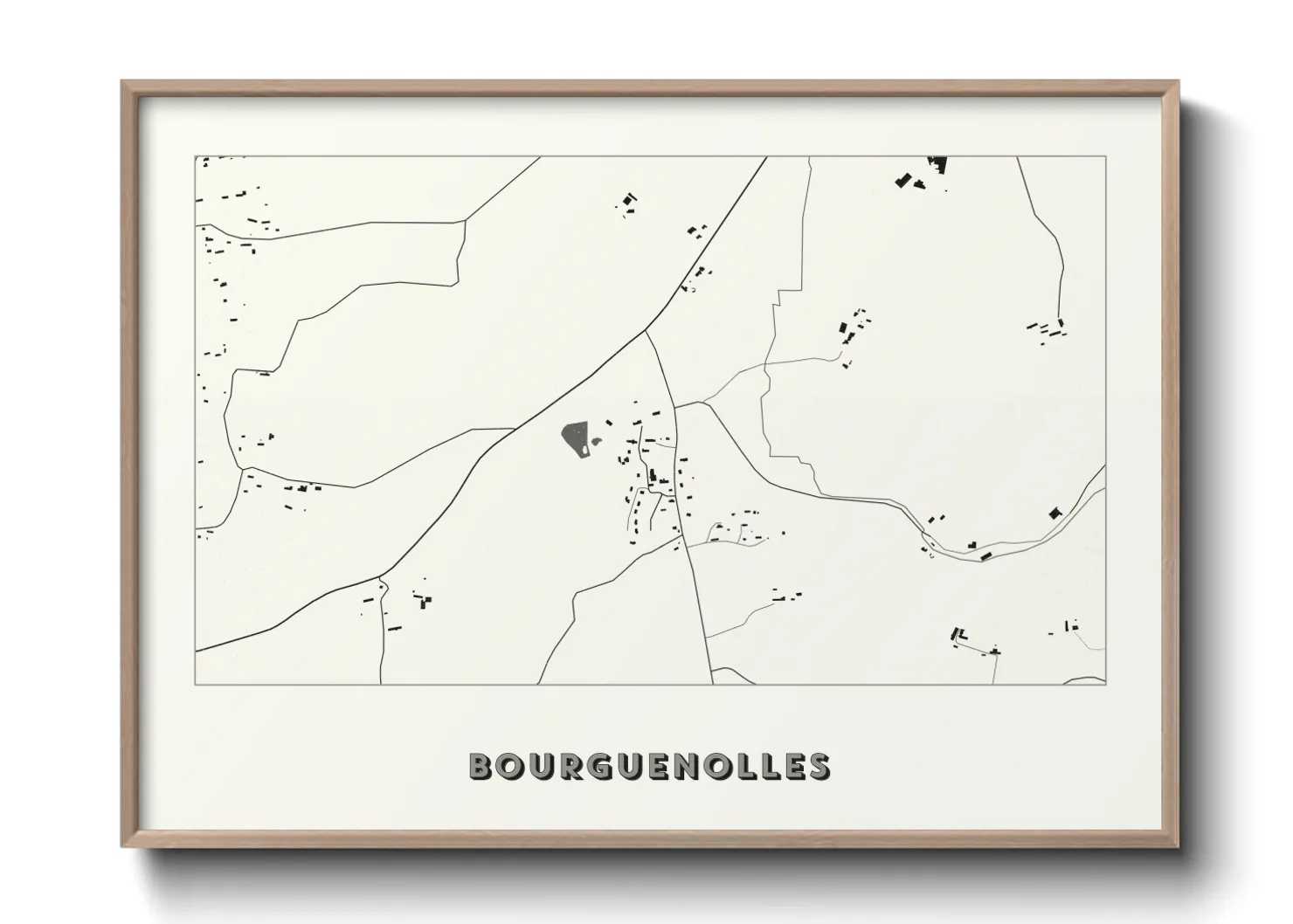 Une affiche de carte sur Bourguenolles