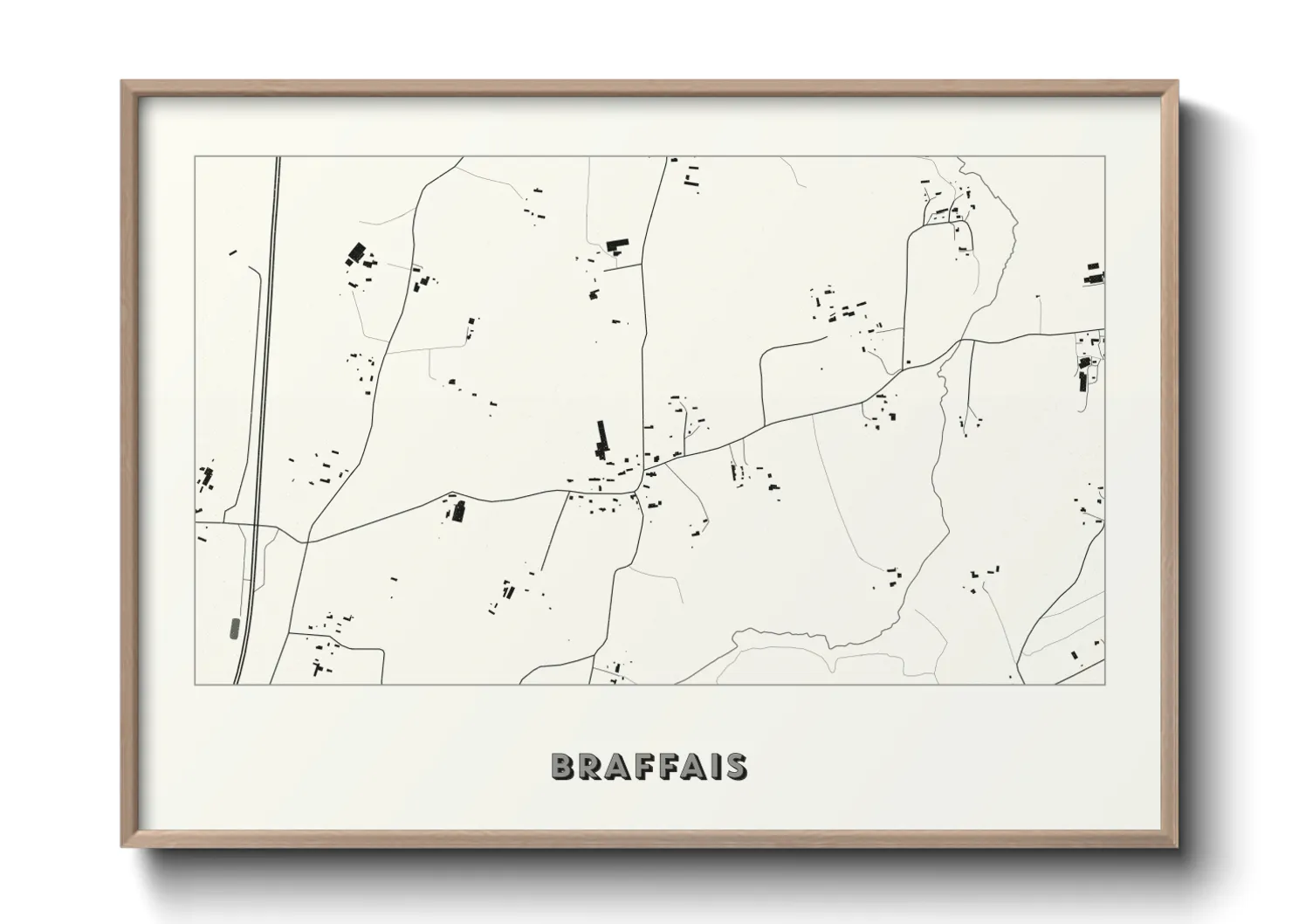 Une affiche de carte sur Braffais