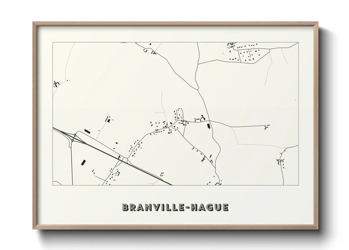 Une affiche de carte sur Branville-Hague