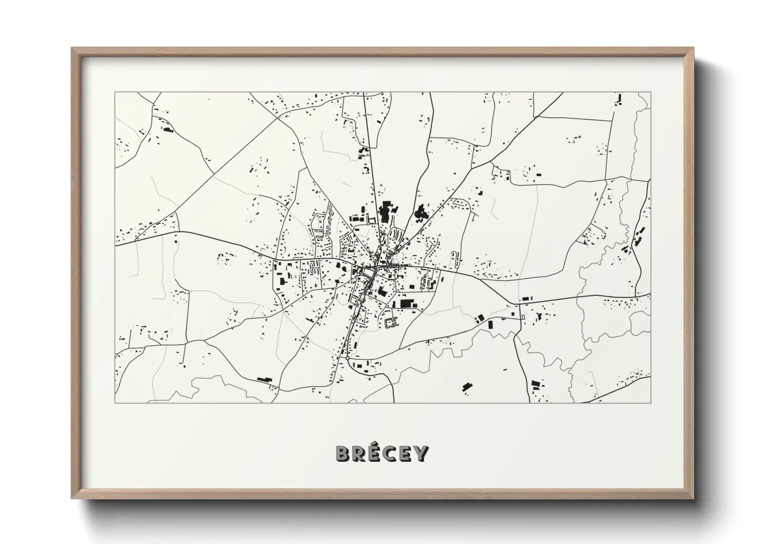 Une affiche de carte sur Brécey