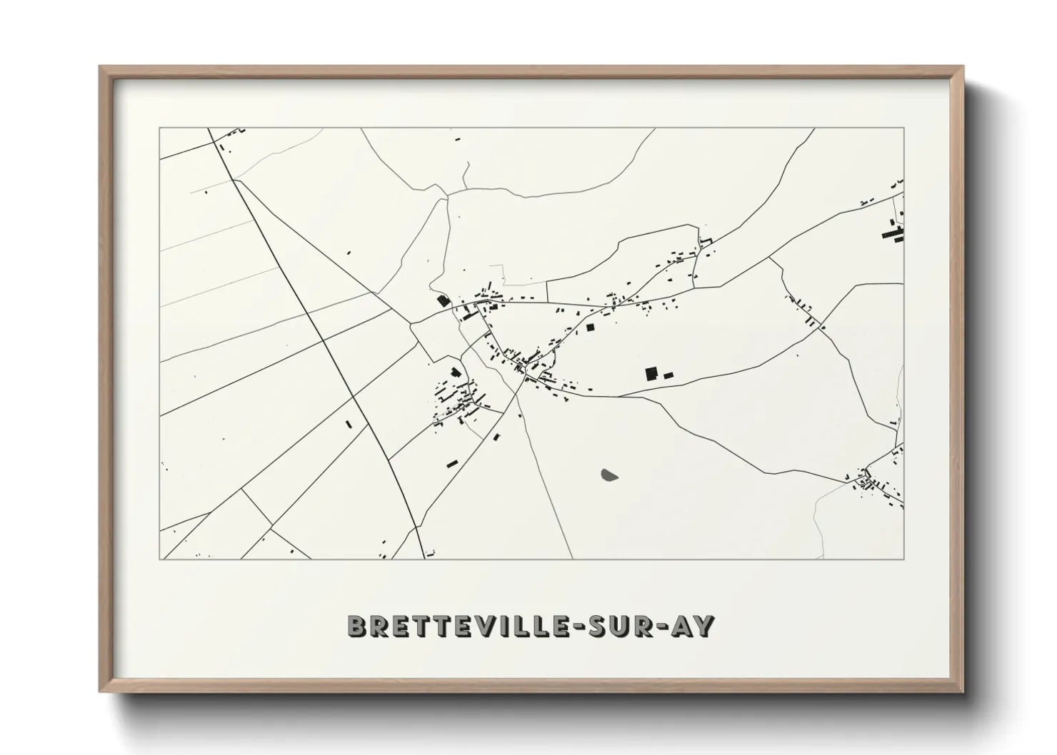 Une affiche de carte sur Bretteville-sur-Ay