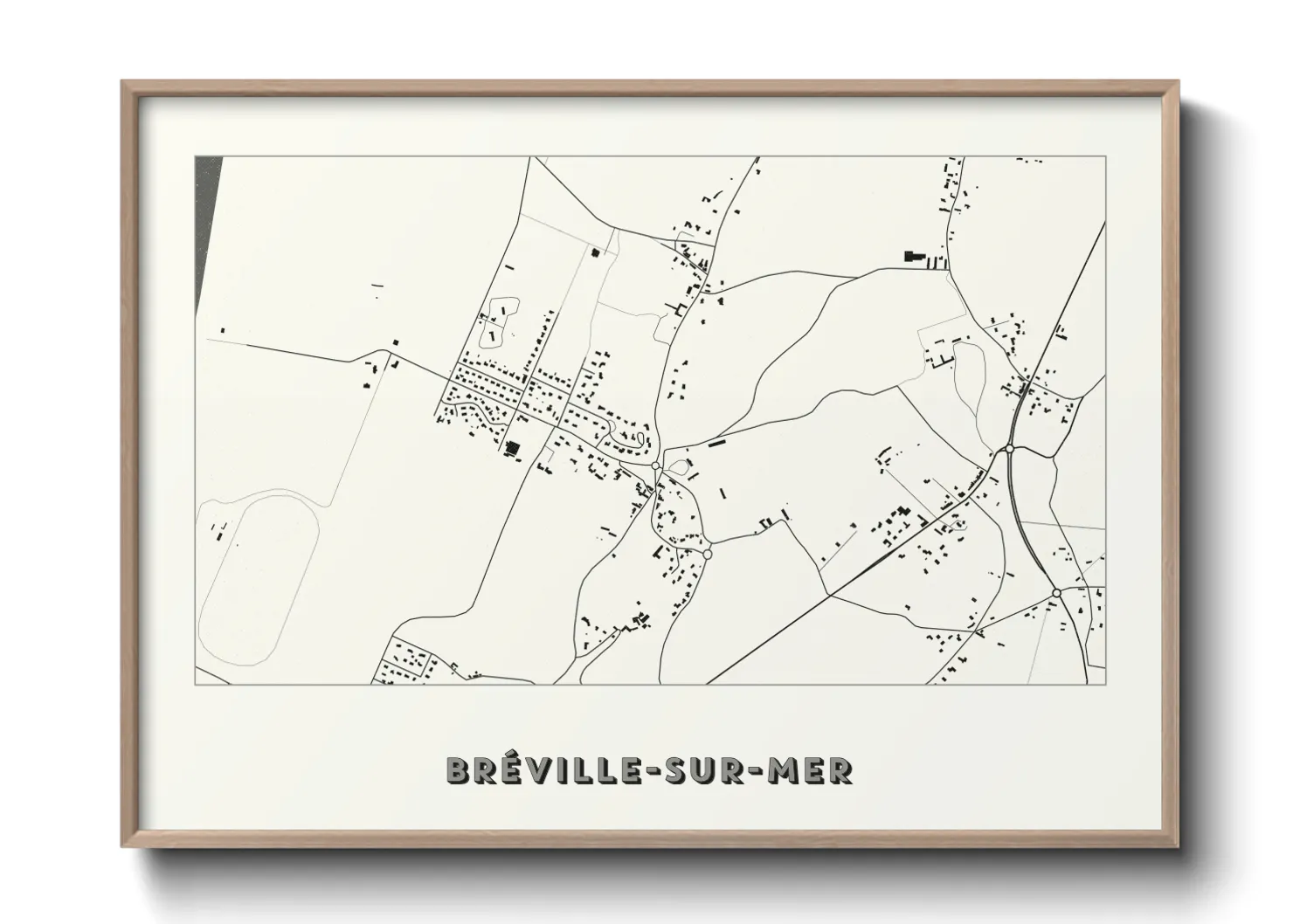 Une affiche de carte sur Bréville-sur-Mer