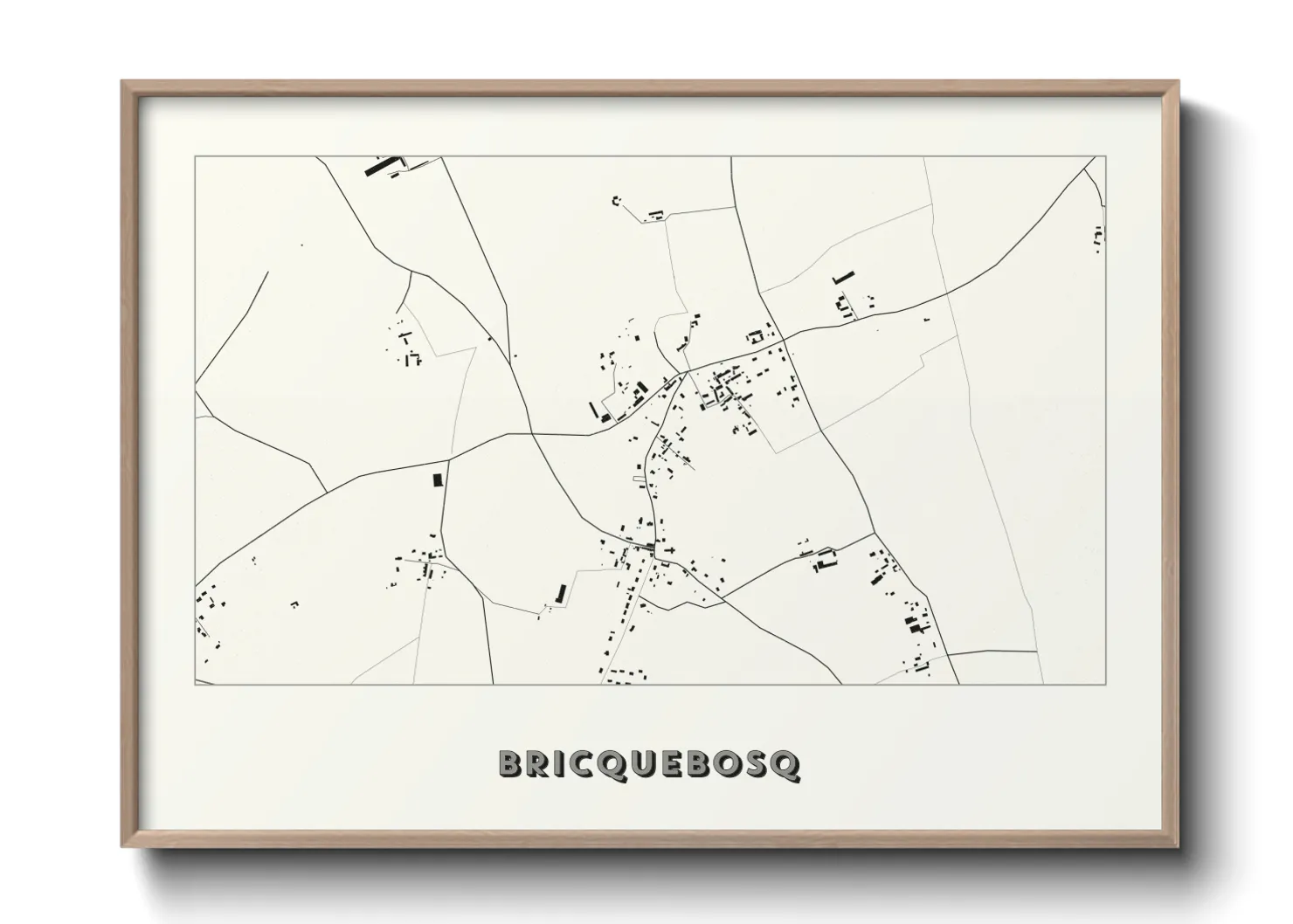 Une affiche de carte sur Bricquebosq