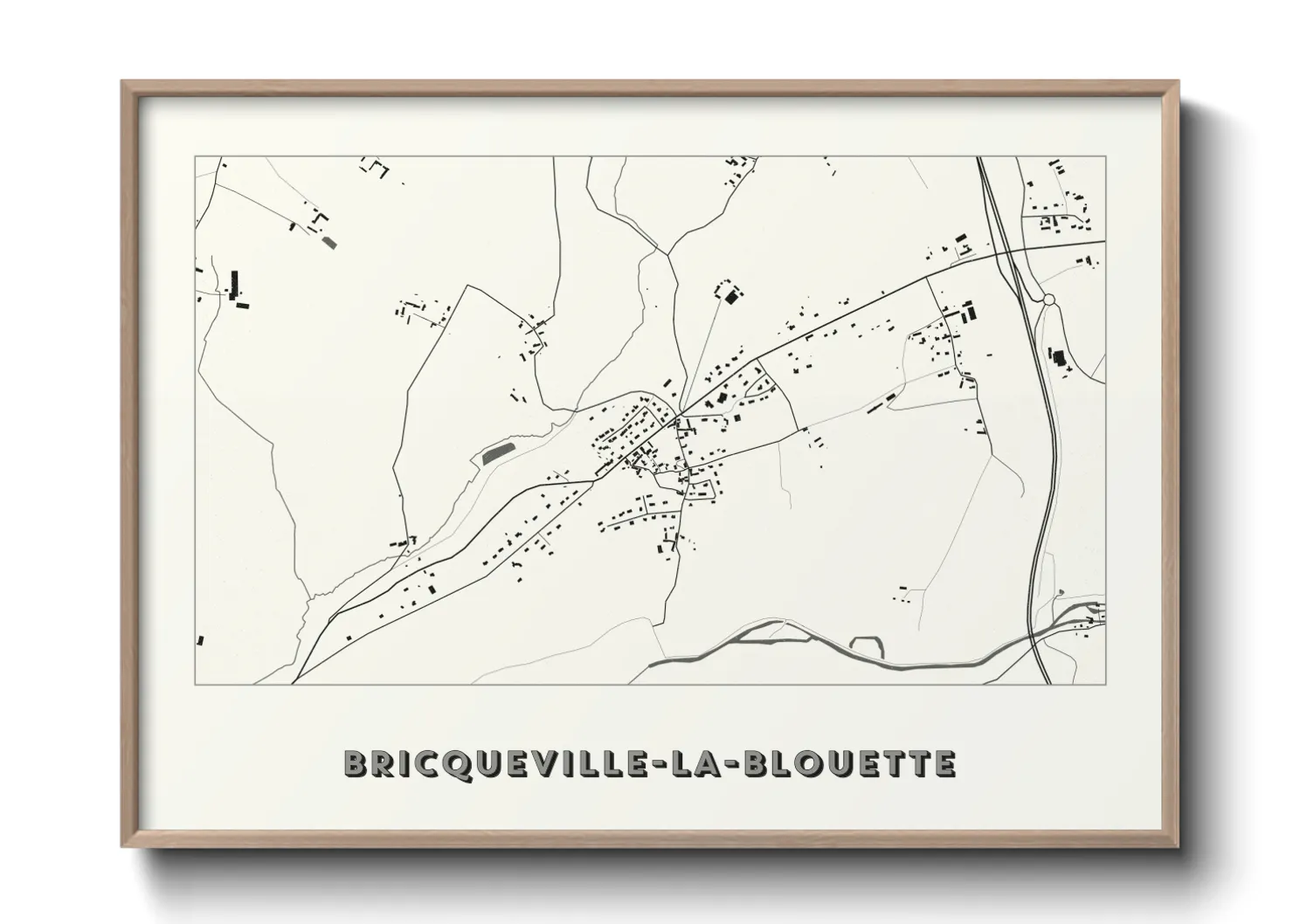 Une affiche de carte sur Bricqueville-la-Blouette