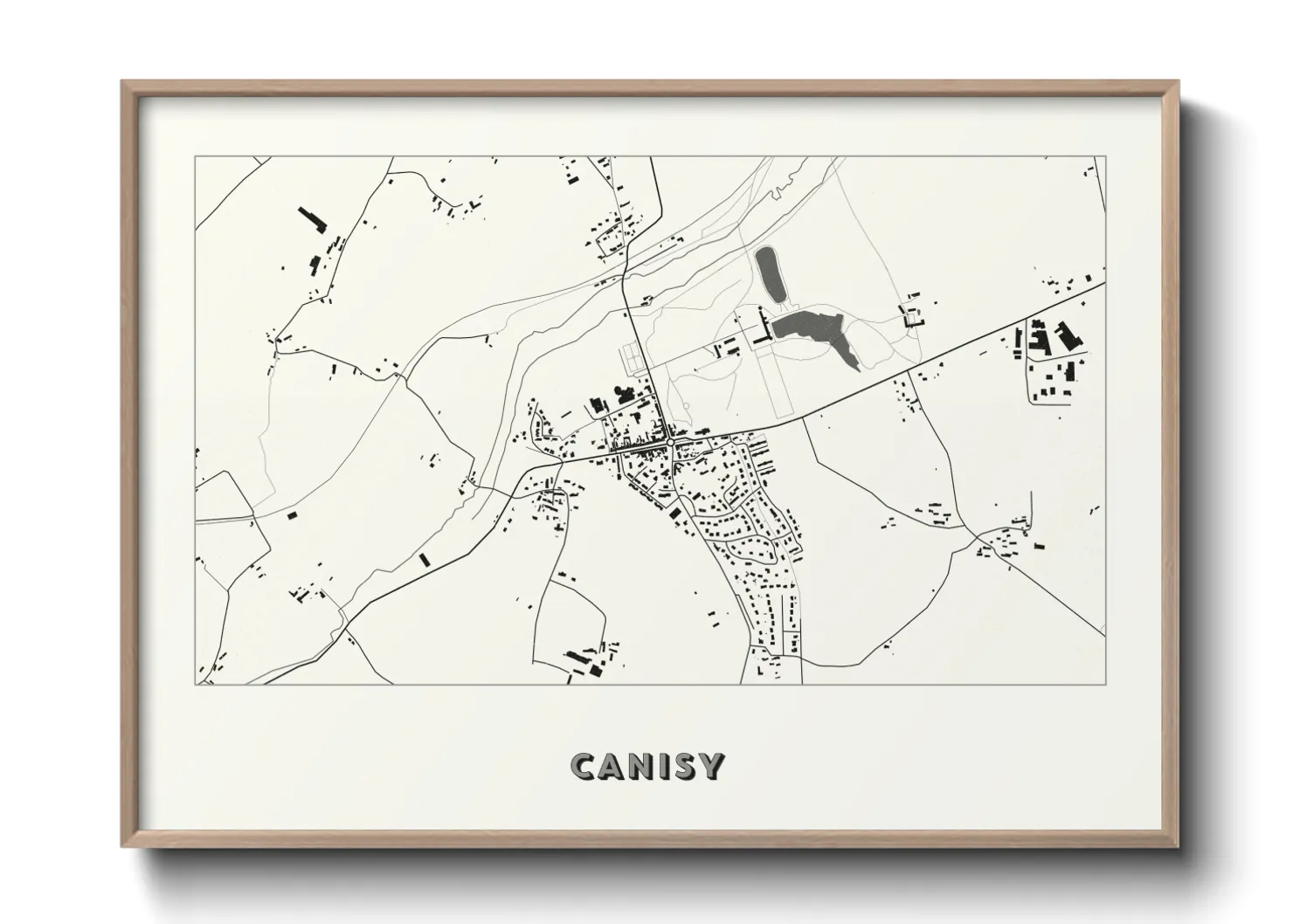 Une affiche de carte sur Canisy