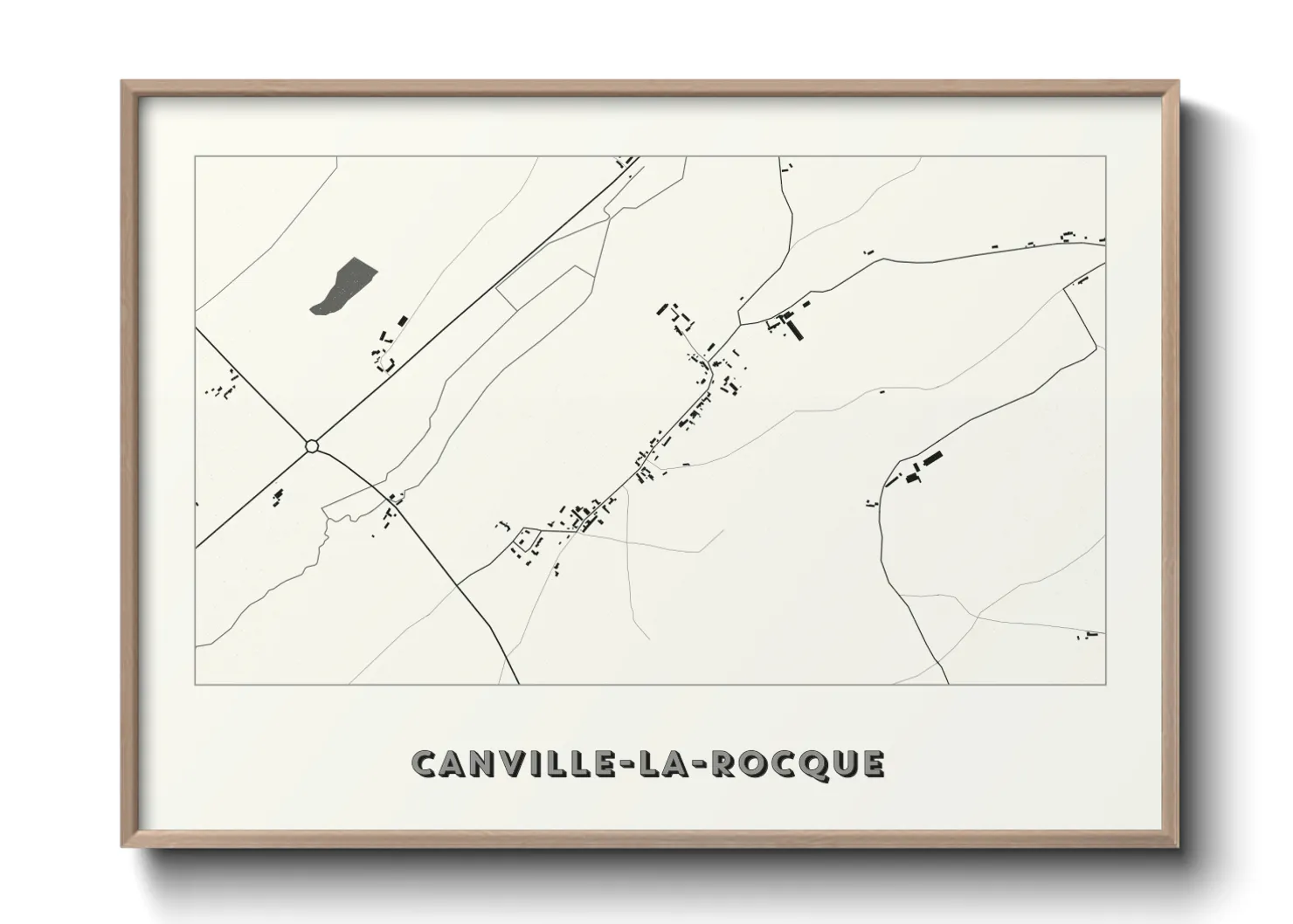 Une affiche de carte sur Canville-la-Rocque