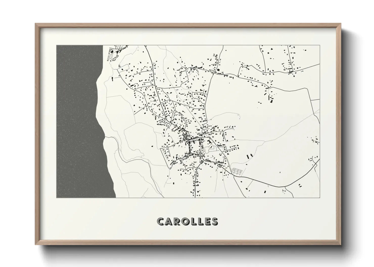 Une affiche de carte sur Carolles
