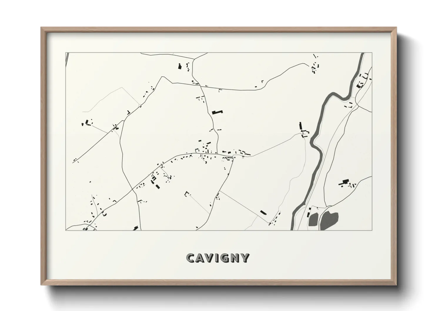 Une affiche de carte sur Cavigny