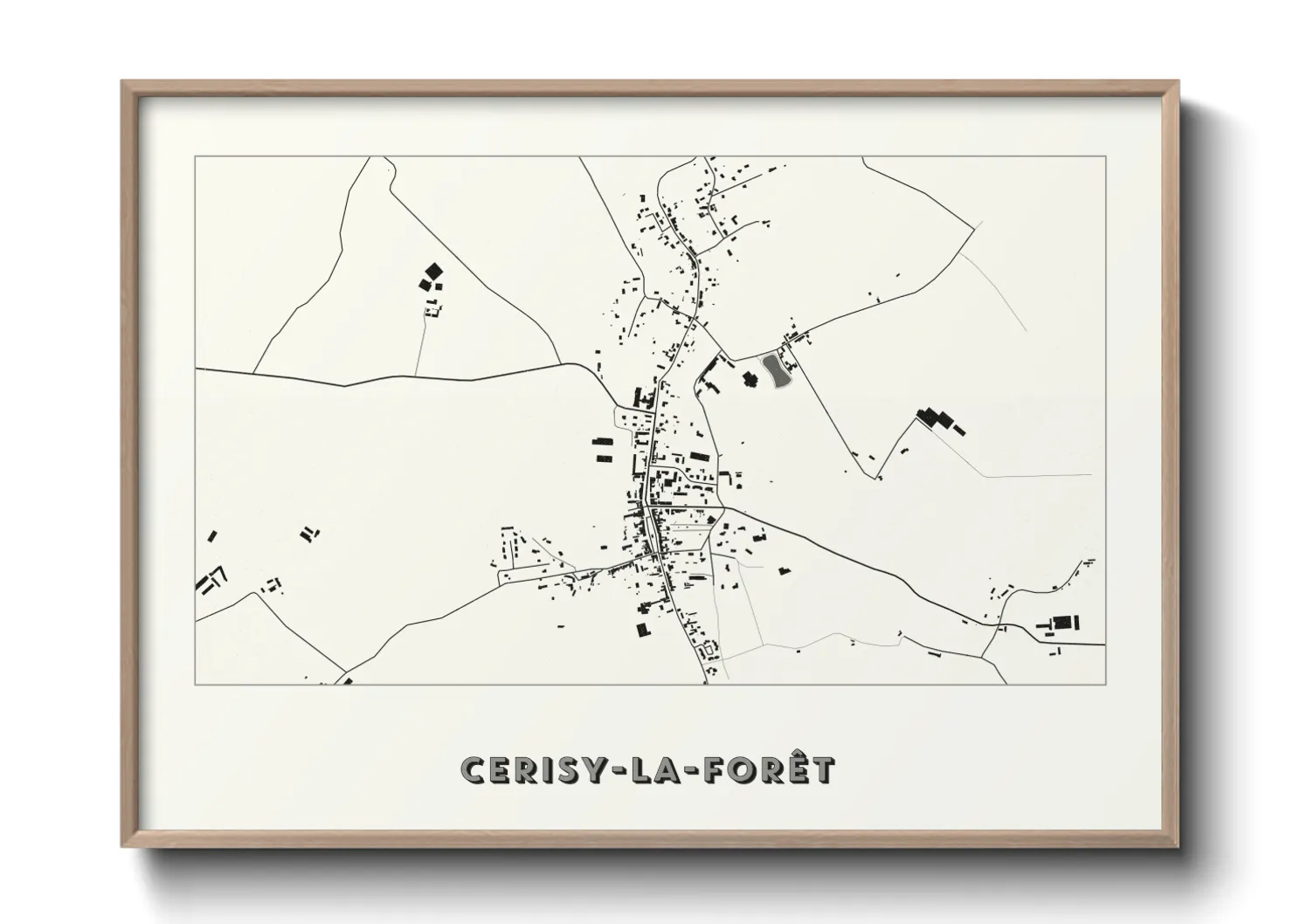 Une affiche de carte sur Cerisy-la-Forêt