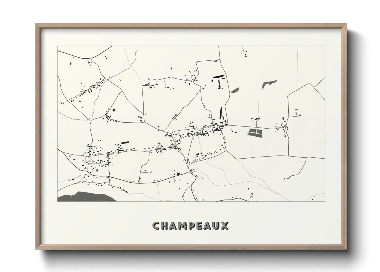 Une affiche de carte sur Champeaux