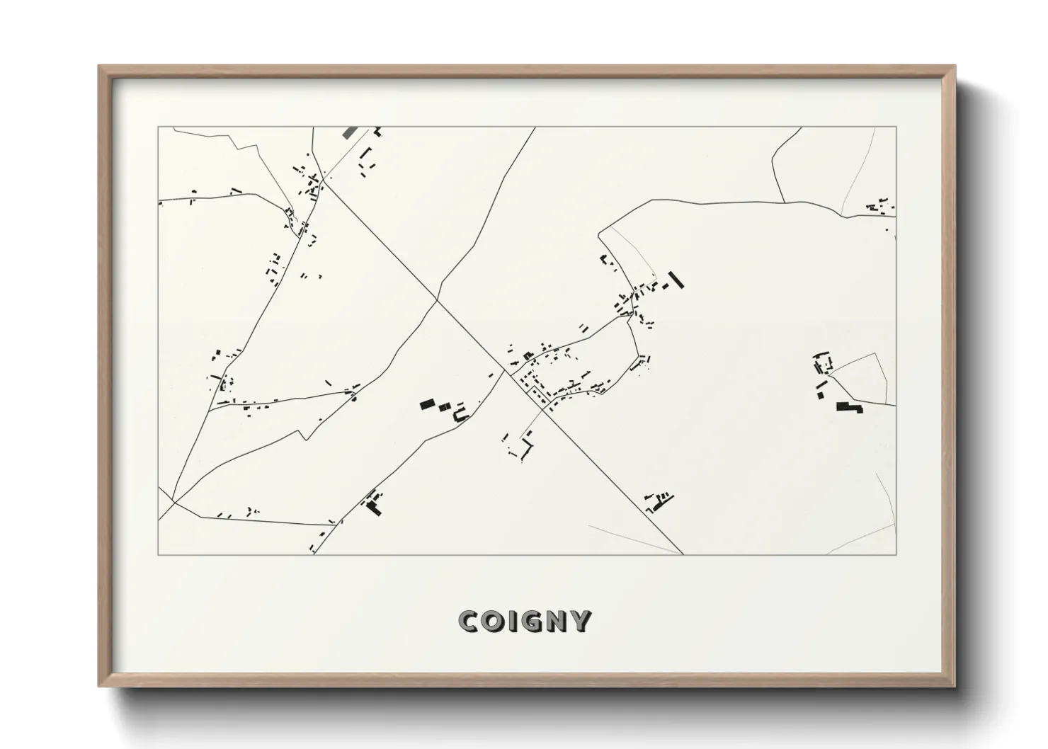 Une affiche de carte sur Coigny