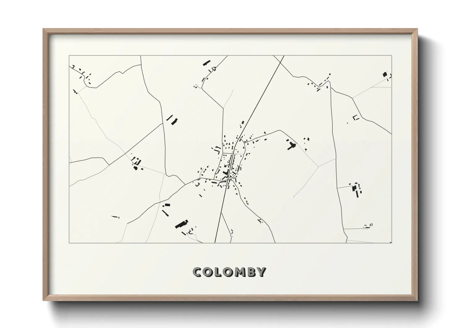 Une affiche de carte sur Colomby