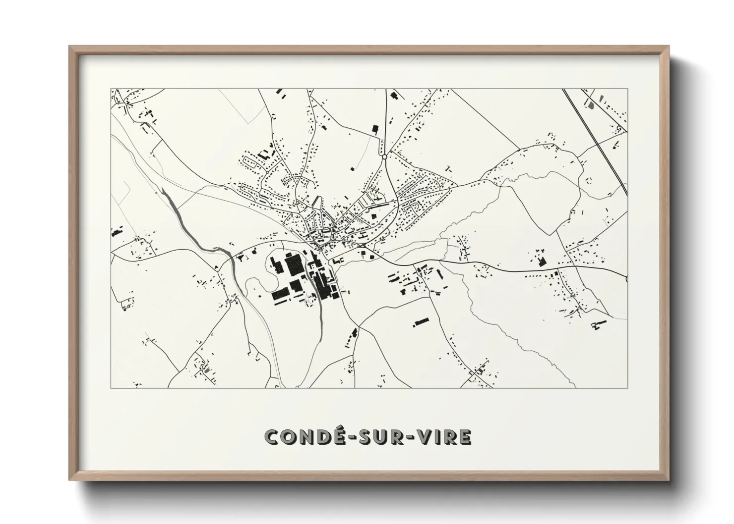 Une affiche de carte sur Condé-sur-Vire