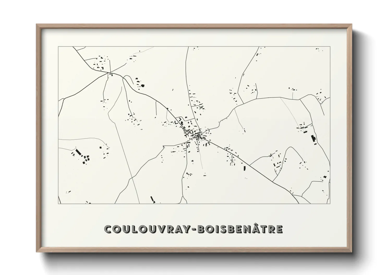Une affiche de carte sur Coulouvray-Boisbenâtre