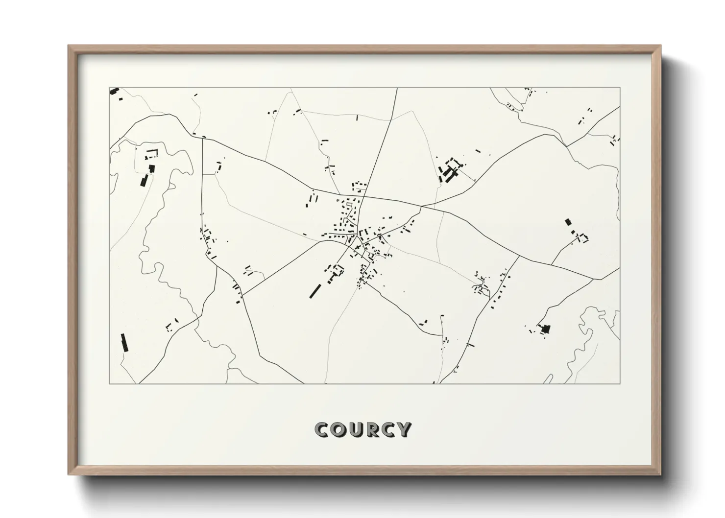Une affiche de carte sur Courcy
