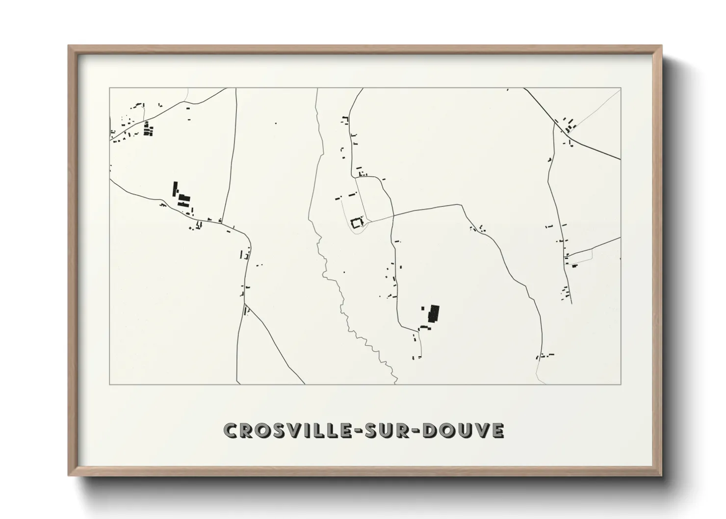 Une affiche de carte sur Crosville-sur-Douve