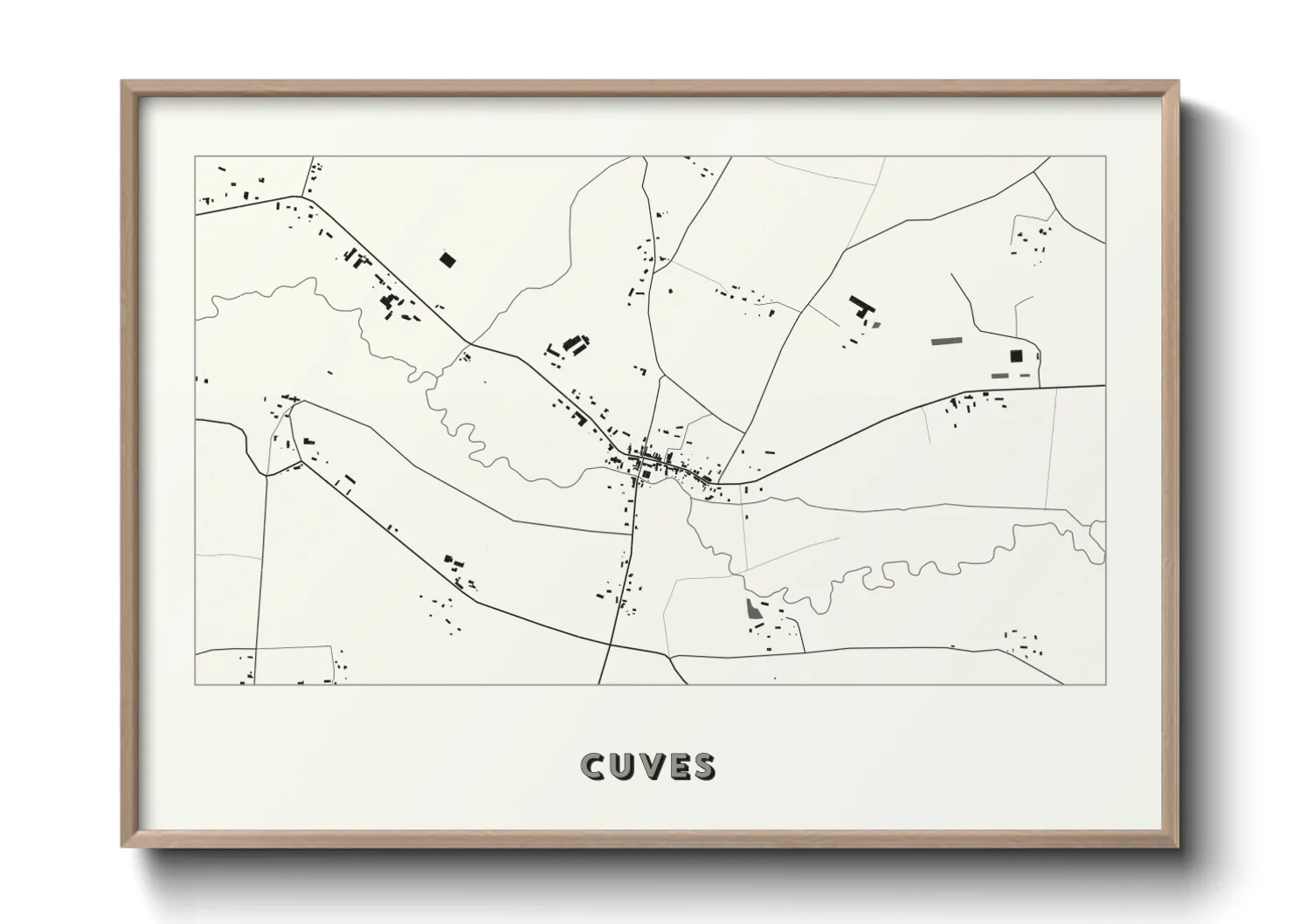 Une affiche de carte sur Cuves