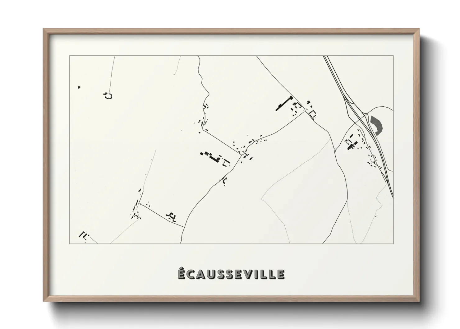 Une affiche de carte sur Écausseville