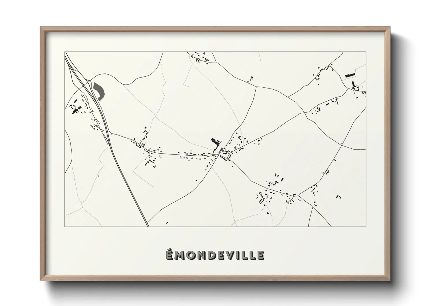 Une affiche de carte sur Émondeville