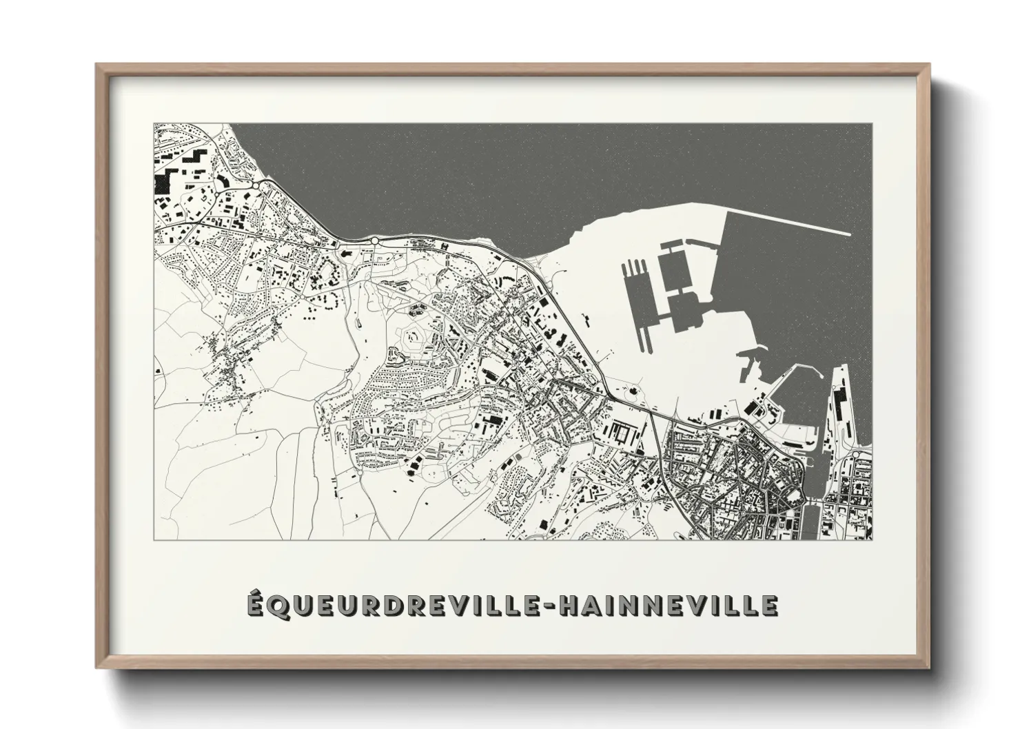 Une affiche de carte sur Équeurdreville-Hainneville