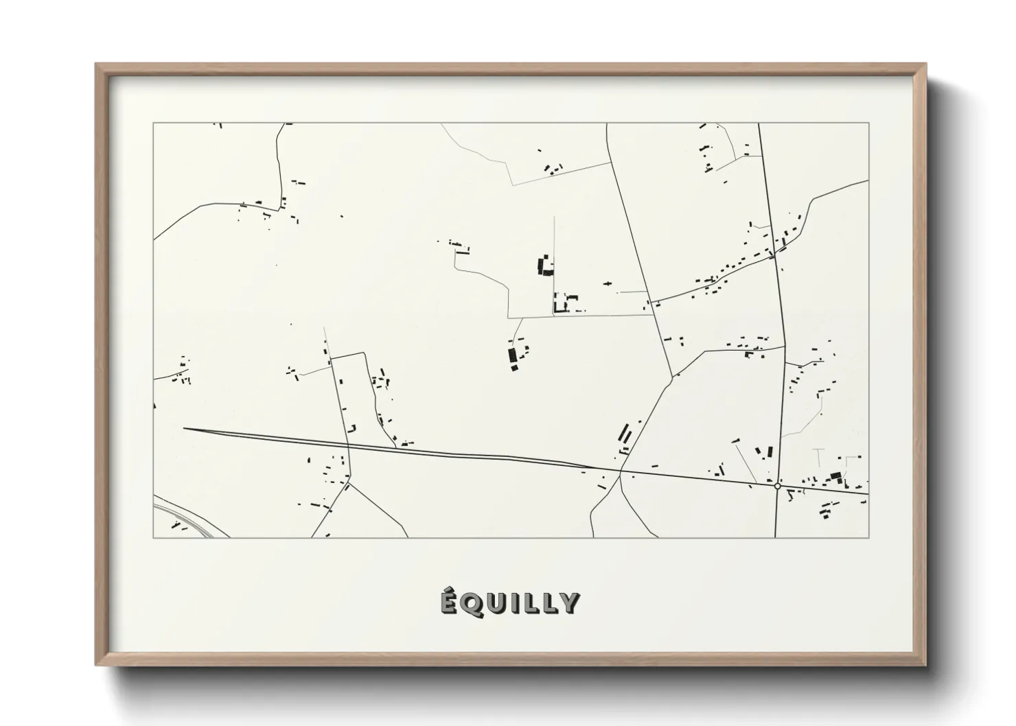 Une affiche de carte sur Équilly