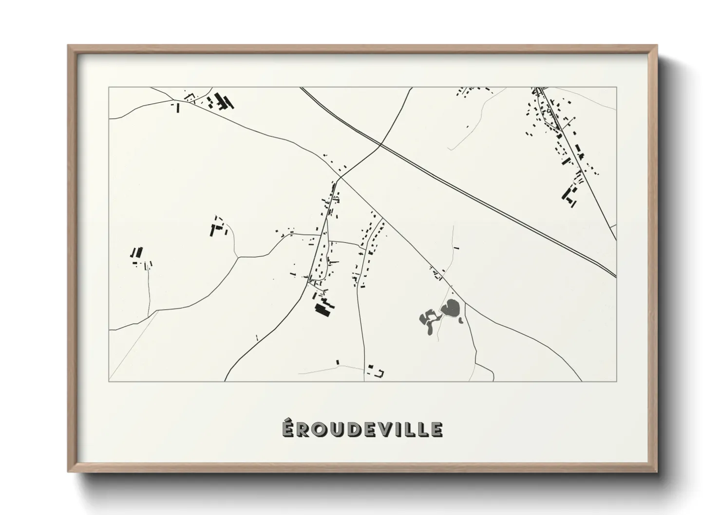 Une affiche de carte sur Éroudeville