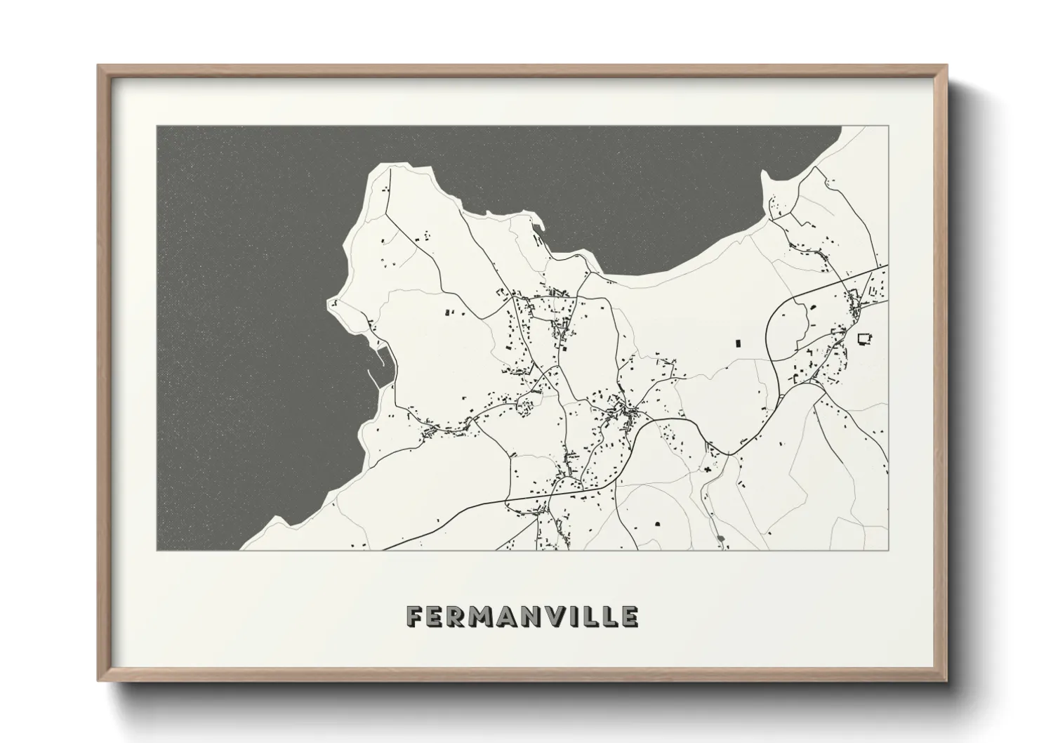 Une affiche de carte sur Fermanville