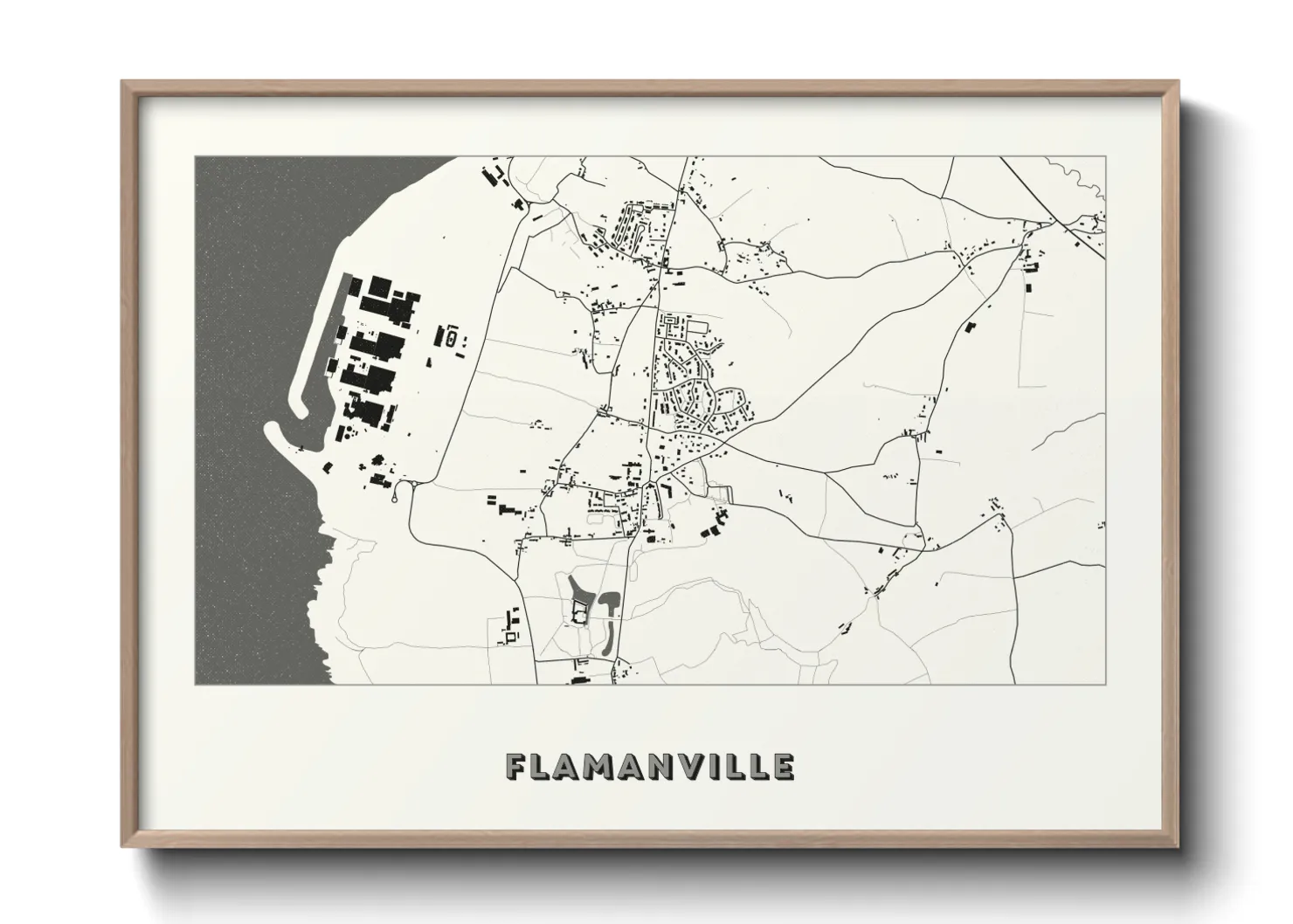 Une affiche de carte sur Flamanville