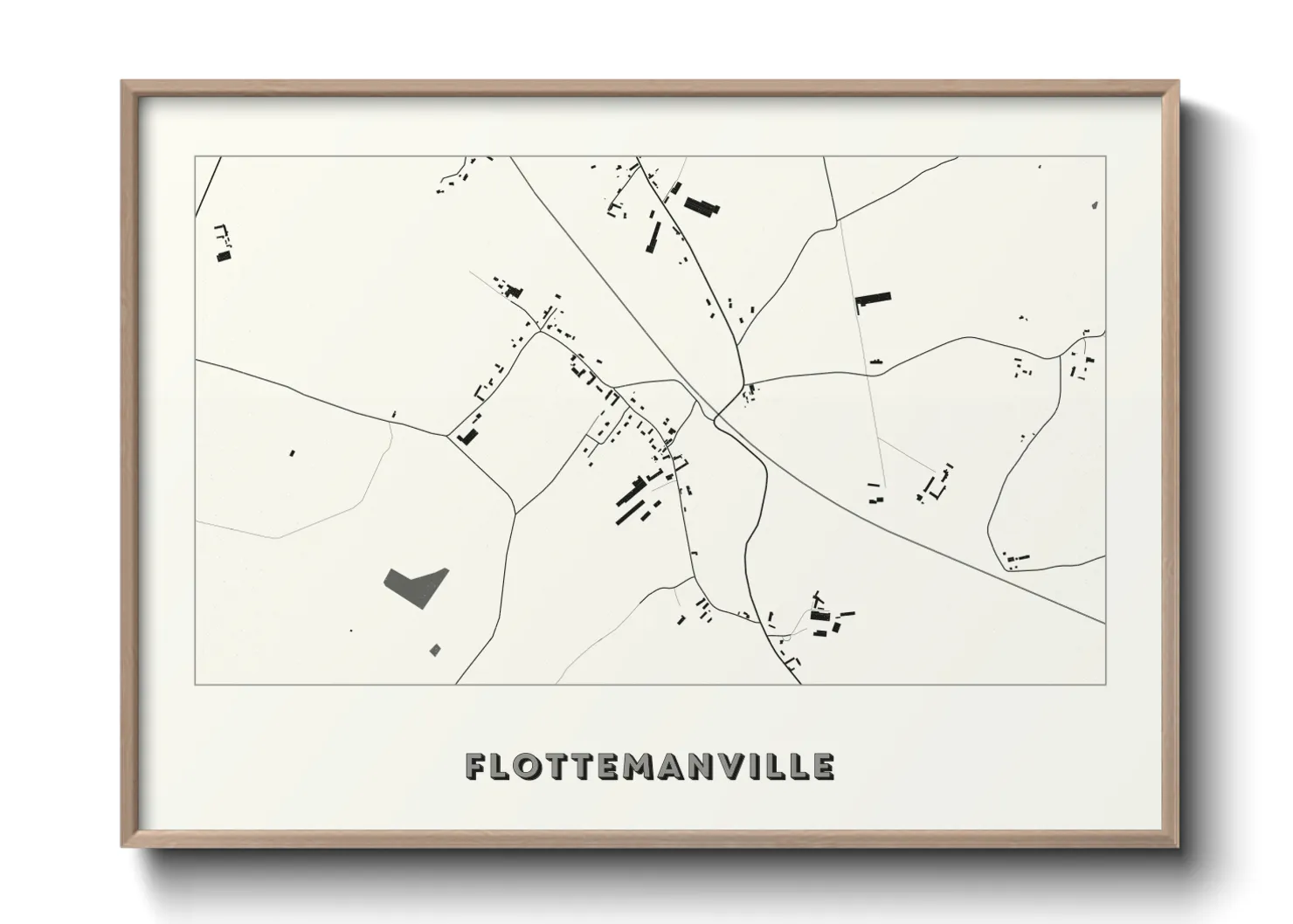 Une affiche de carte sur Flottemanville
