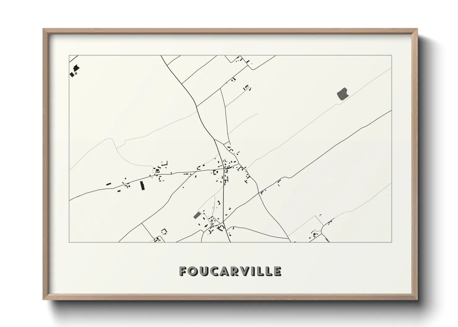 Une affiche de carte sur Foucarville
