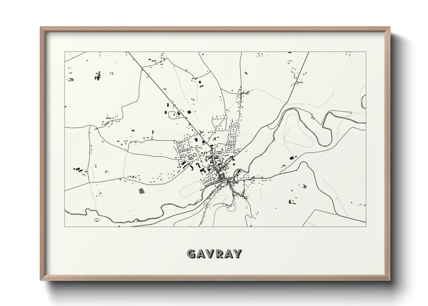Une affiche de carte sur Gavray