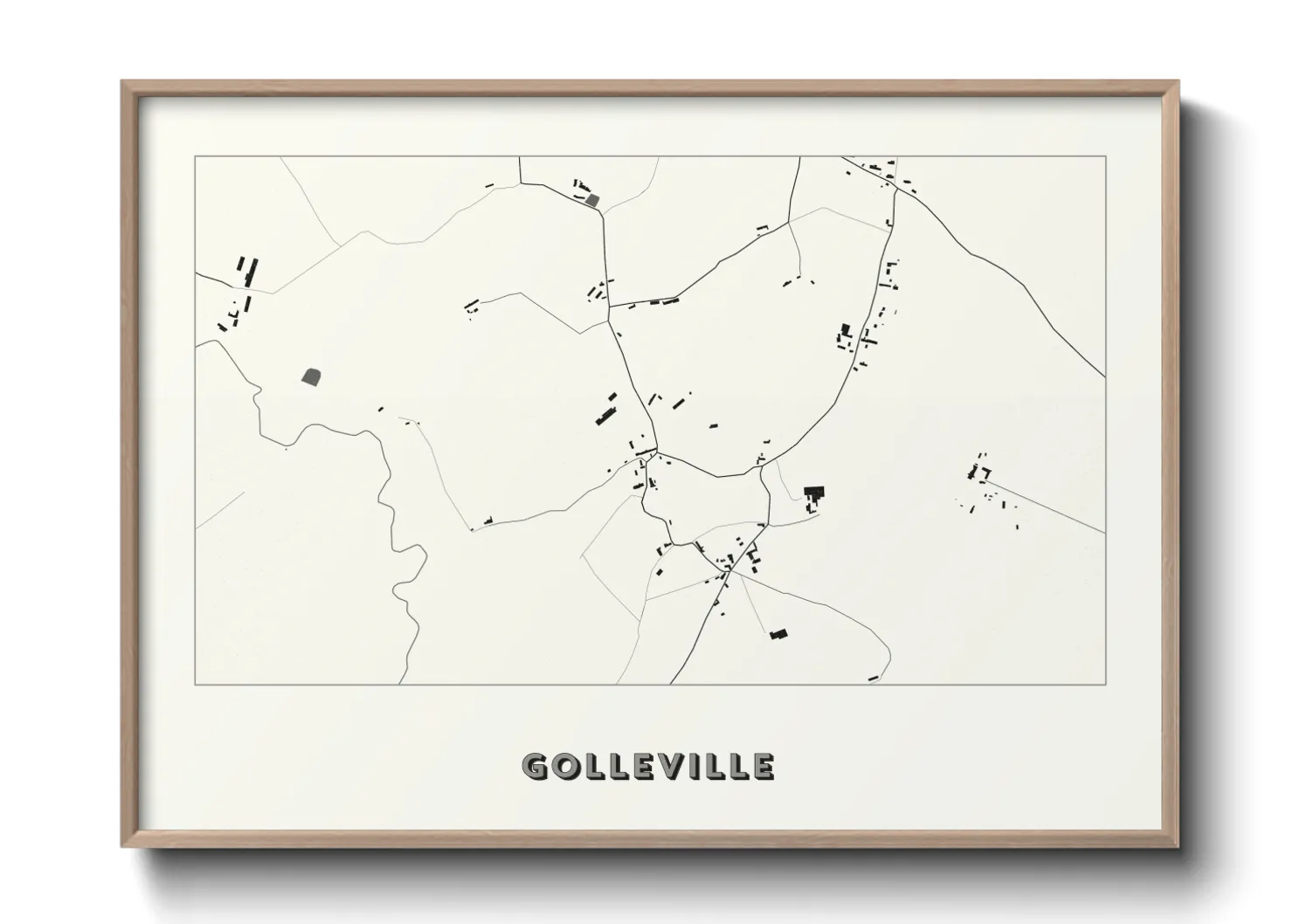 Une affiche de carte sur Golleville