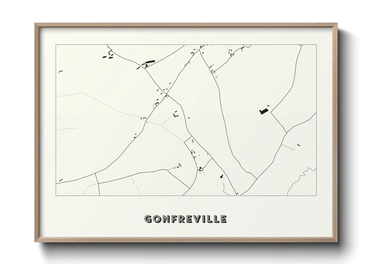 Une affiche de carte sur Gonfreville