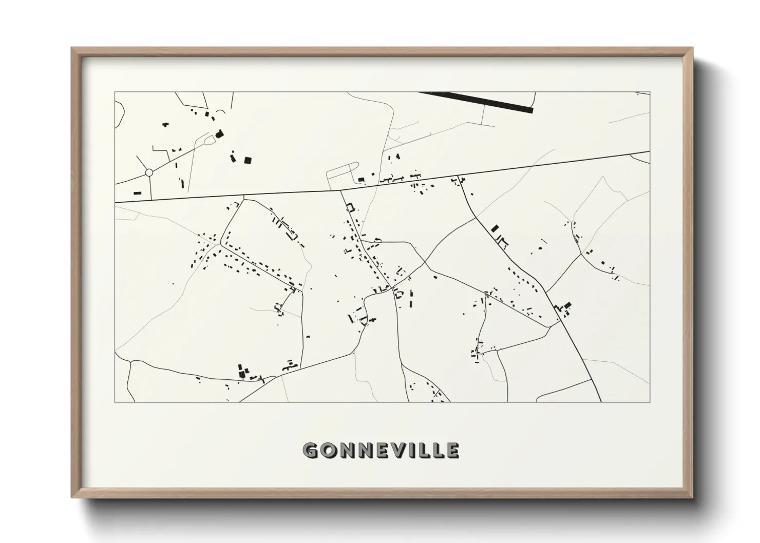 Une affiche de carte sur Gonneville