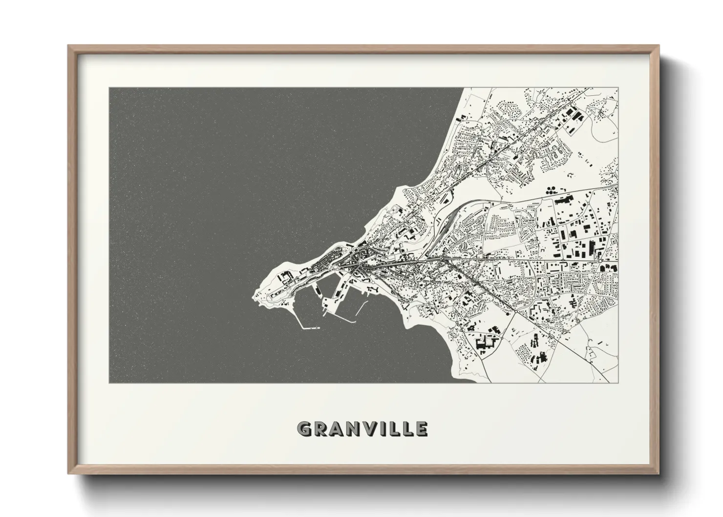 Une affiche de carte sur Granville