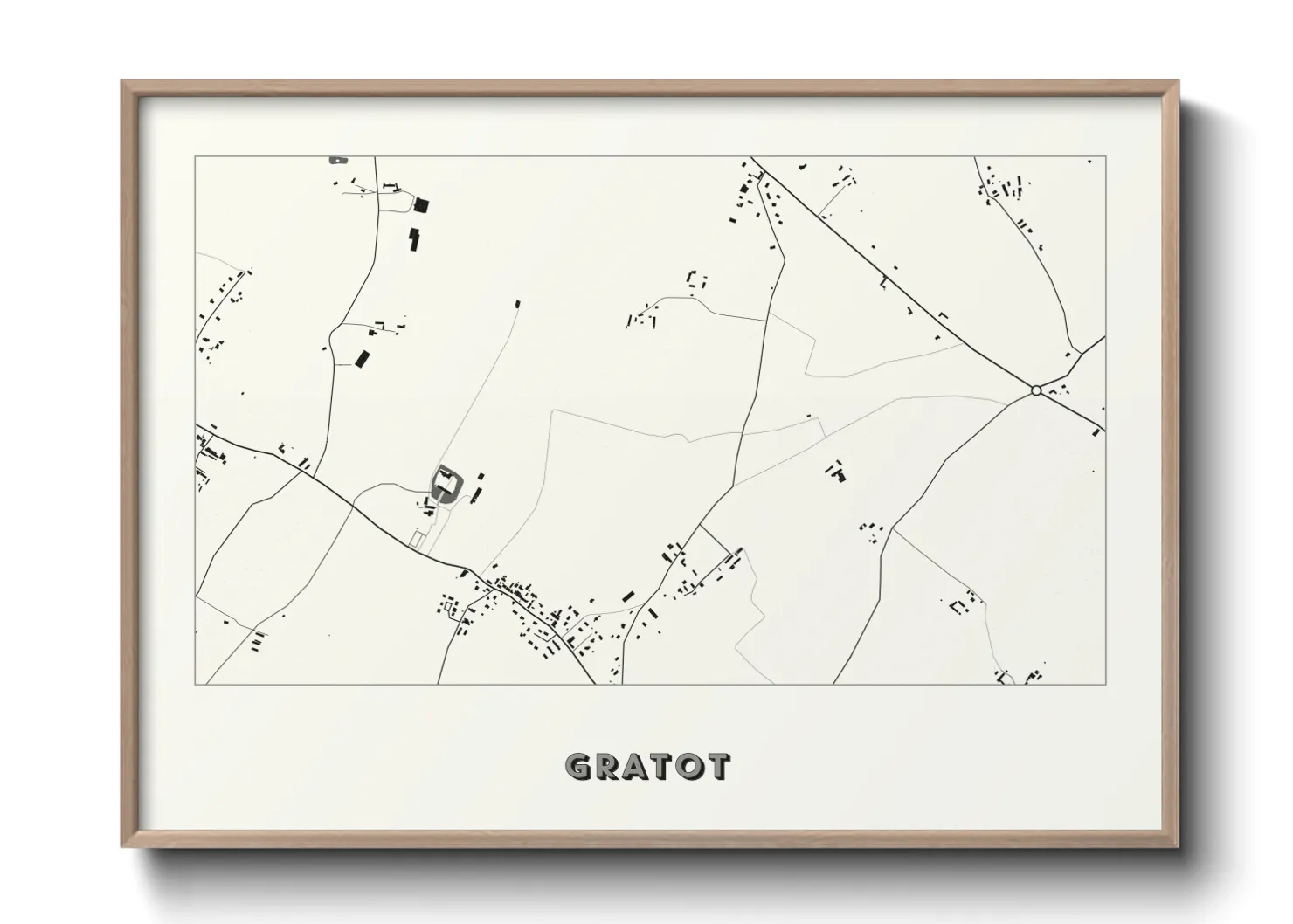 Une affiche de carte sur Gratot