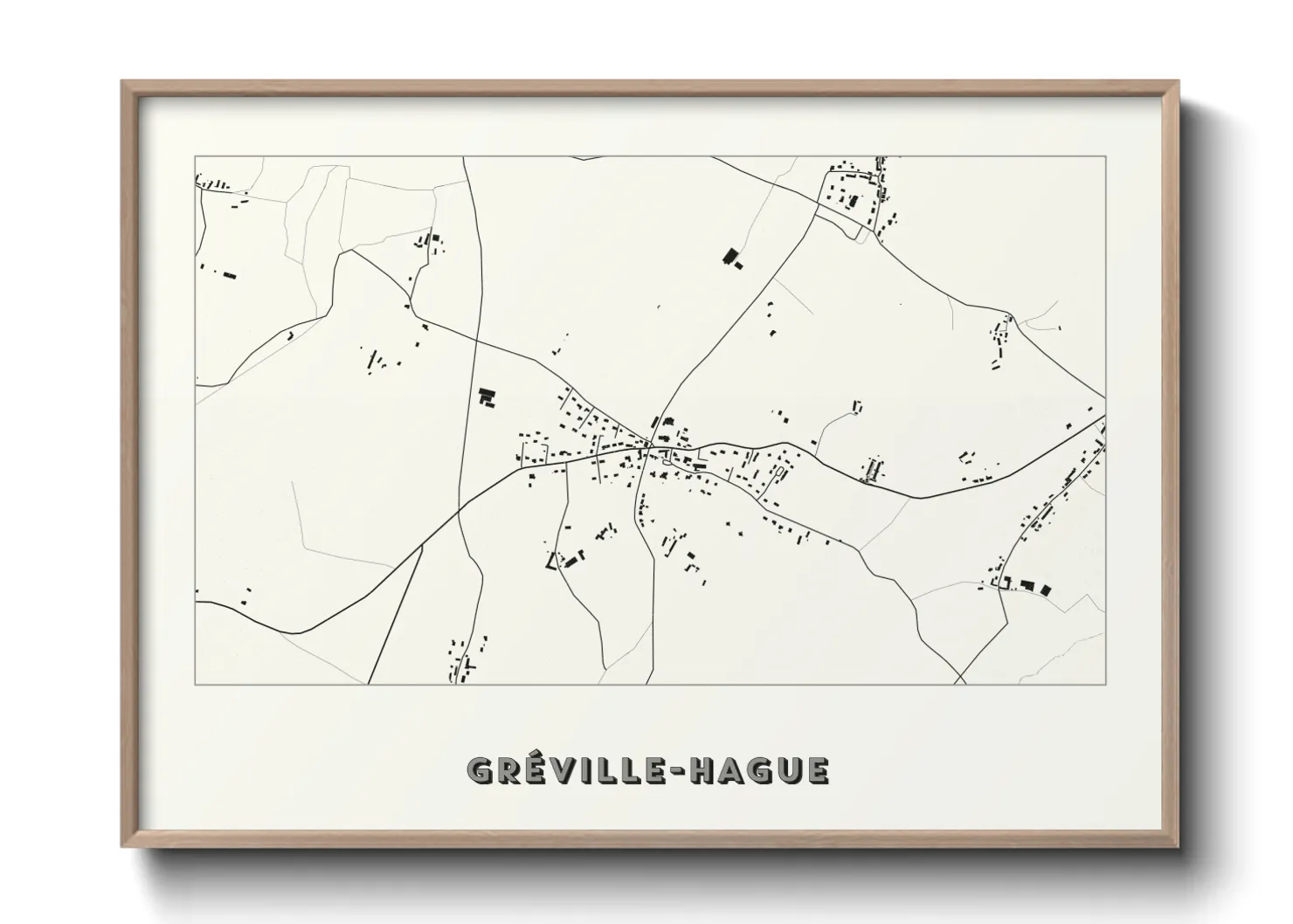 Une affiche de carte sur Gréville-Hague