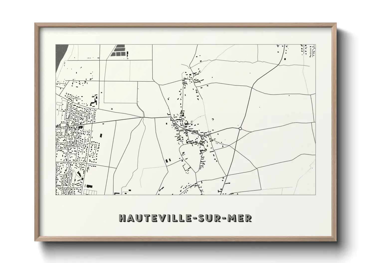 Une affiche de carte sur Hauteville-sur-Mer