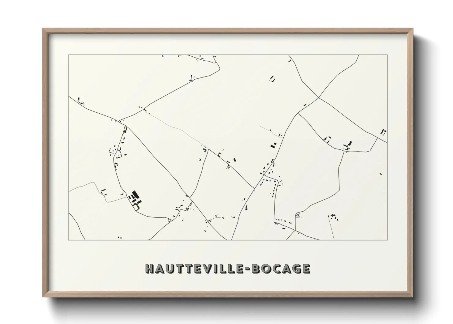 Une affiche de carte sur Hautteville-Bocage