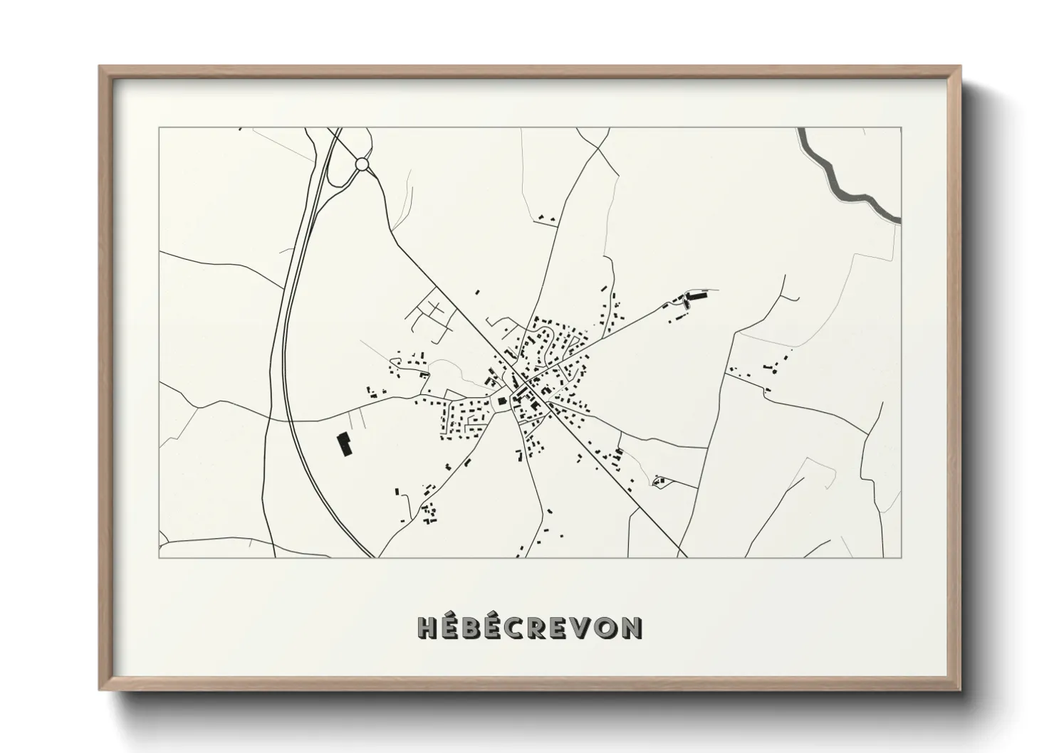 Une affiche de carte sur Hébécrevon