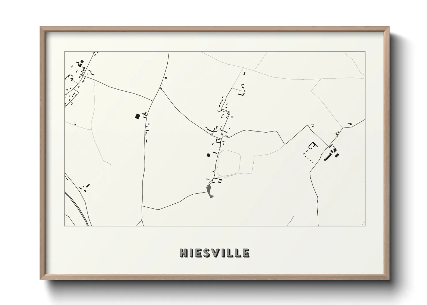 Une affiche de carte sur Hiesville