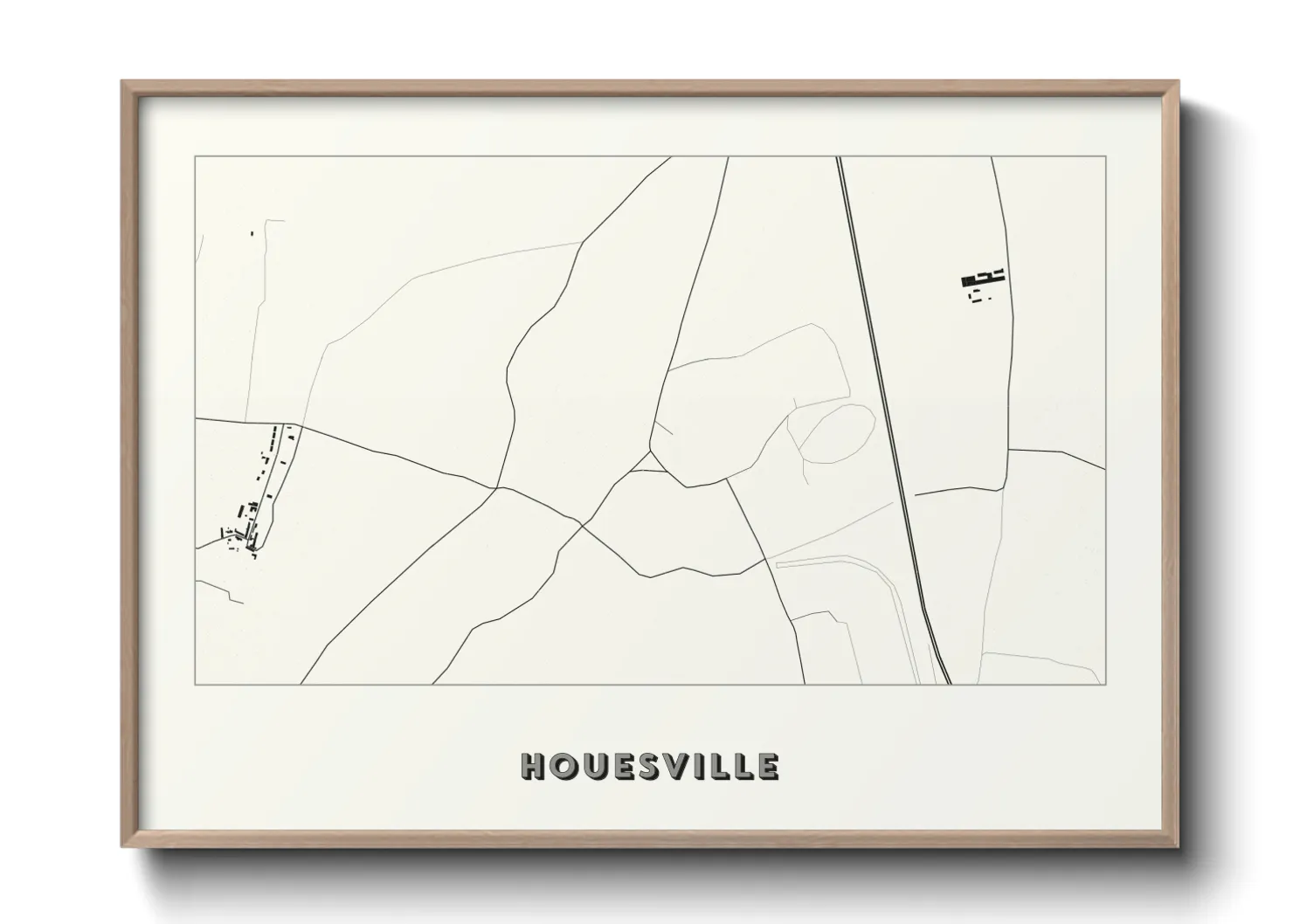 Une affiche de carte sur Houesville