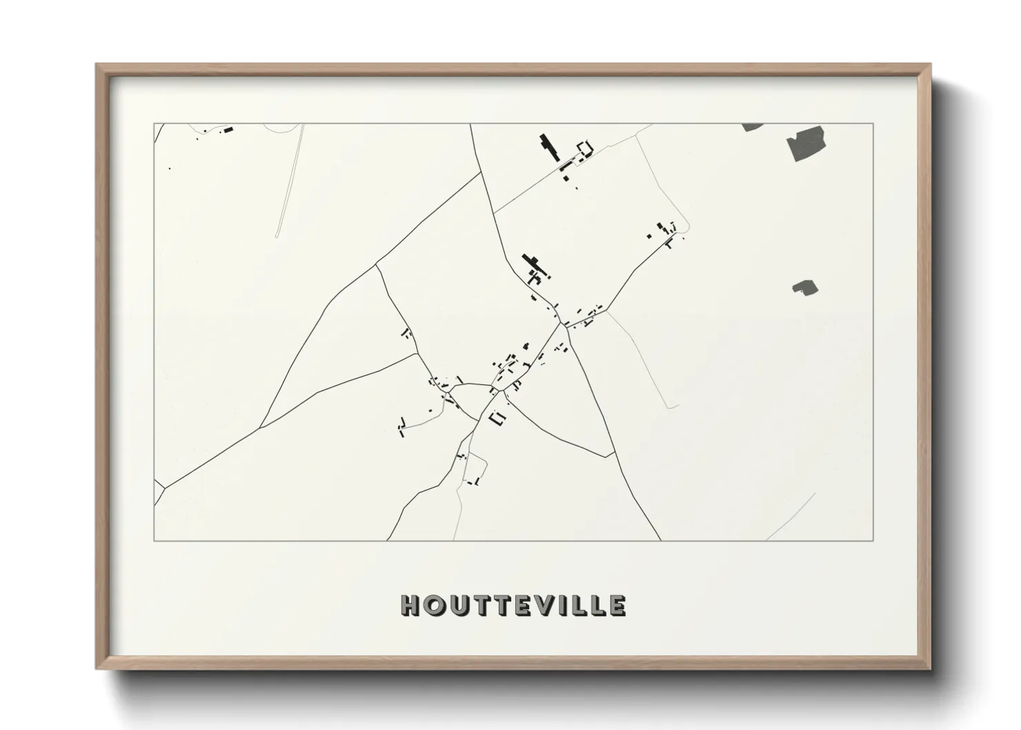 Une affiche de carte sur Houtteville