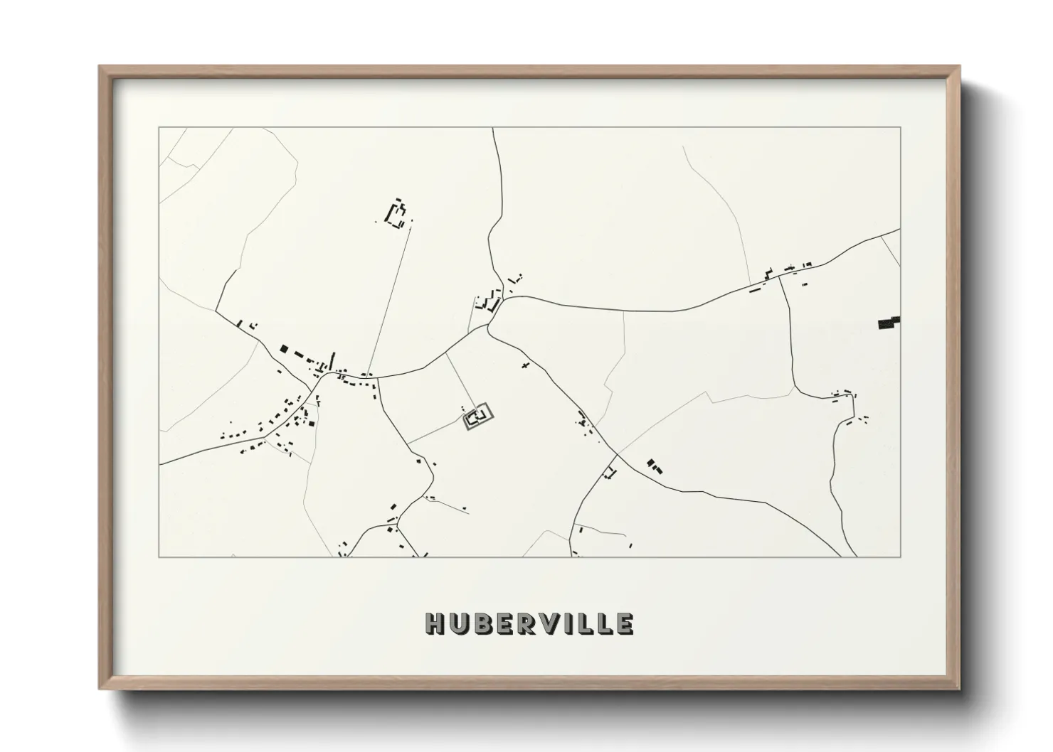 Une affiche de carte sur Huberville